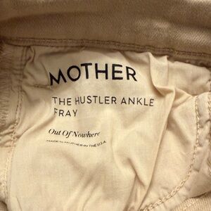 MOTHER dark Cream Ankle Fray Jeans